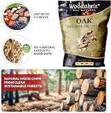Woodabrix Oak BBQ Smoking Wood Chips 800g Natural for Charcoal Gas view 2