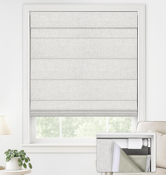 LAZBLINDS NO DRILL ROMAN SHADES FOR WINDOWS, CORDLESS...