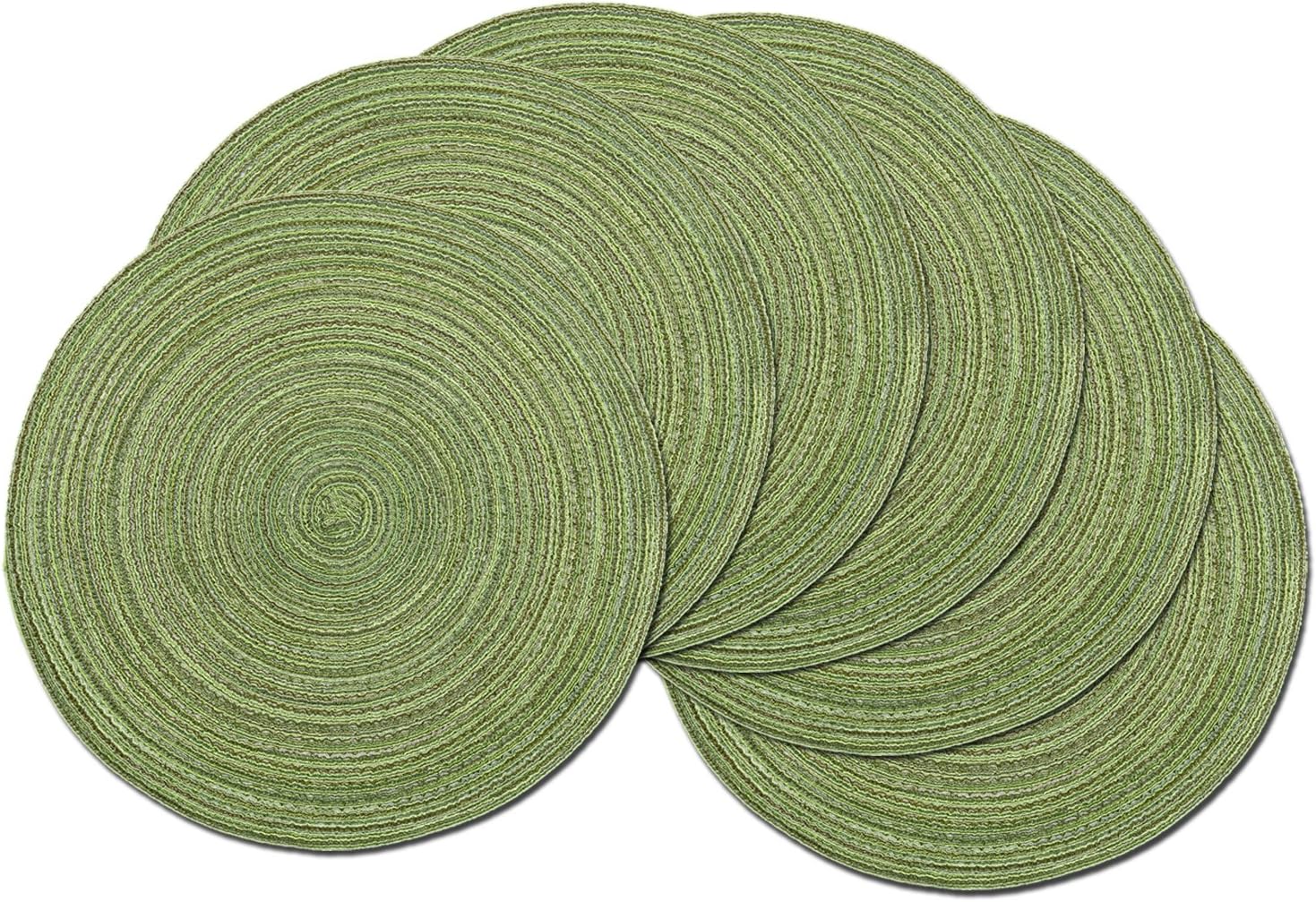 SHACOS Round Braided Placemats Set of 6 for Dining Table Round Placemat