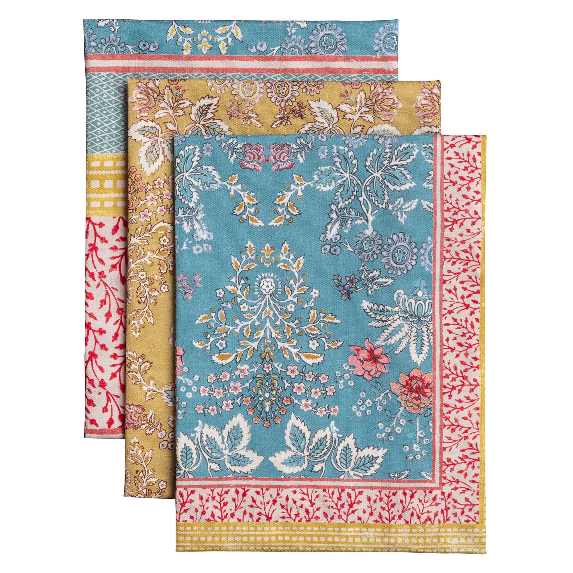 Maison d' Hermine Kitchen Towels Set of 3 100% Cotton 70 CM x 50 CM Reusable Cloth Tea Dish Towels Absorbent with Hanging Loop for Kitchen Dining Gifts for Mothers Day (Provence) — image 1