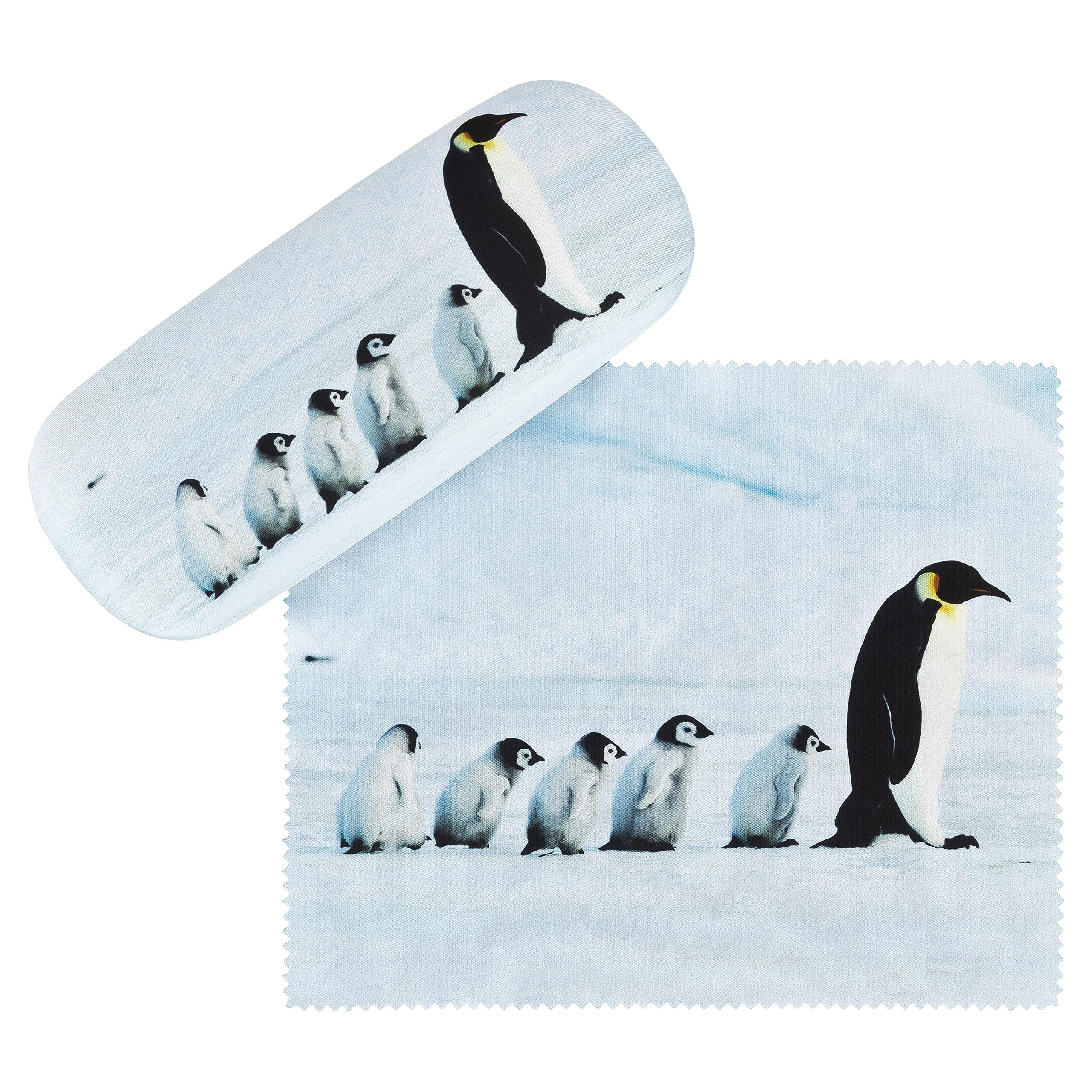 VON LILIENFELD Glasses Case Penguins Present Cleaning Cloth Spectacle Cases Lightweight Stable