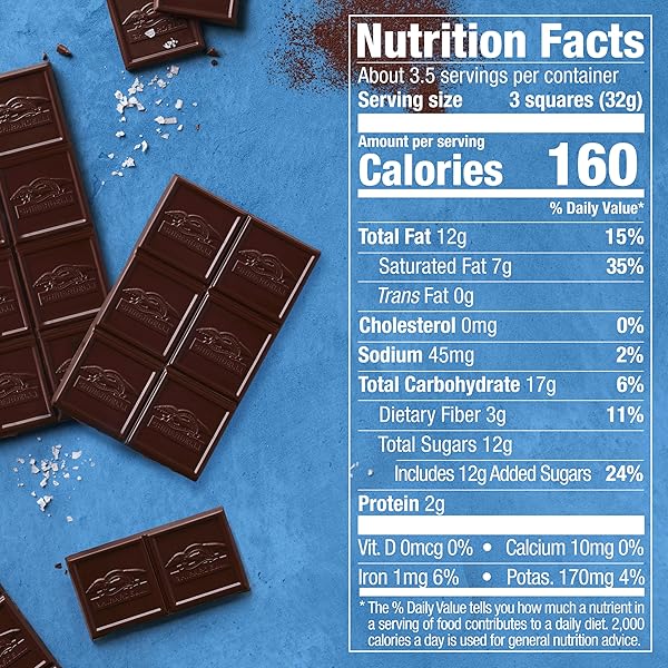 GHIRARDELLI INTENSE DARK SEA SALT 60% CACAO SQUARES, 4.1 OZ BAG (PACK OF 6) – DARK CHOCOLATE CANDY WITH SEA SALT FOR GIFTING & SHARING