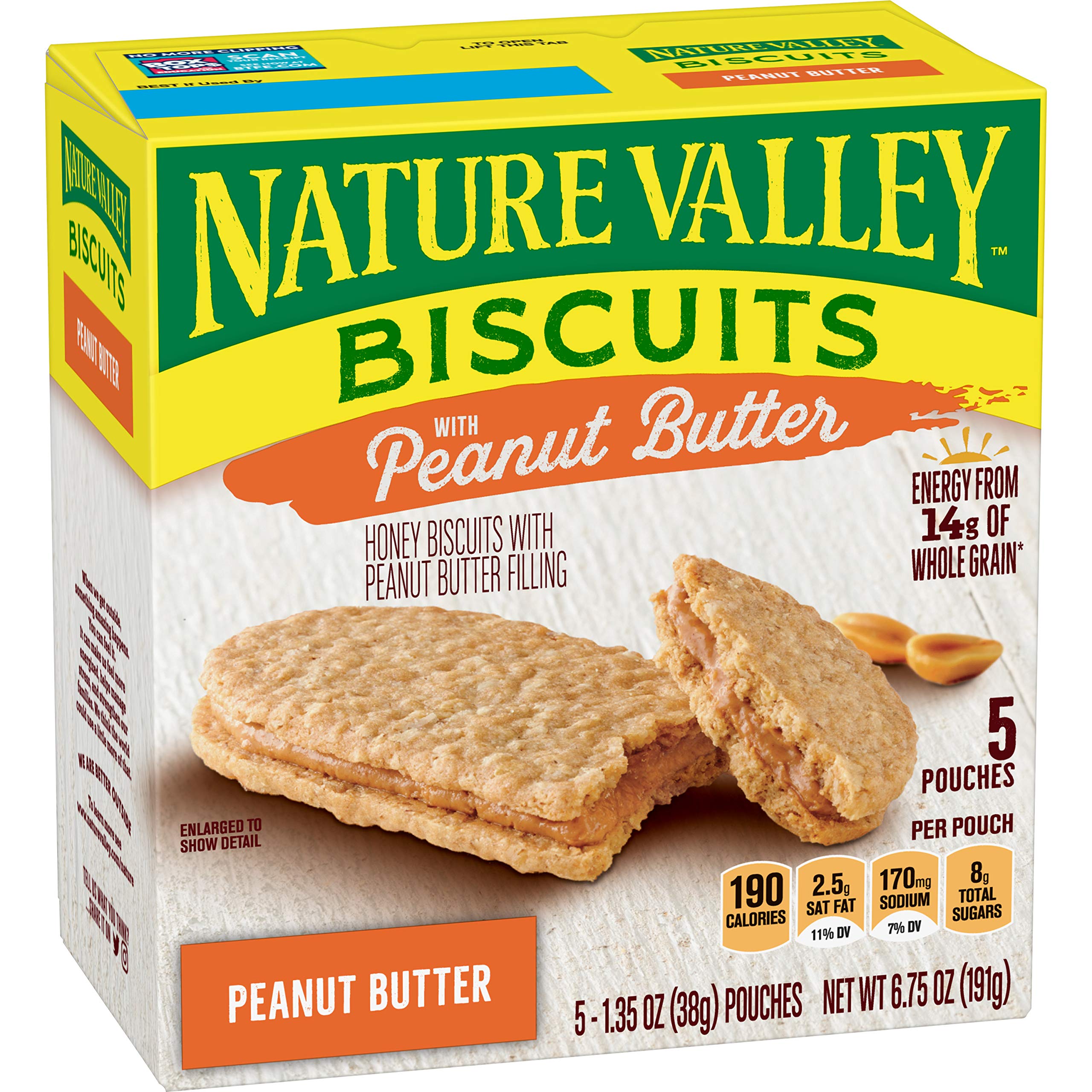 Nature Valley Biscuits, Peanut Butter, Breakfast Biscuits with Nut