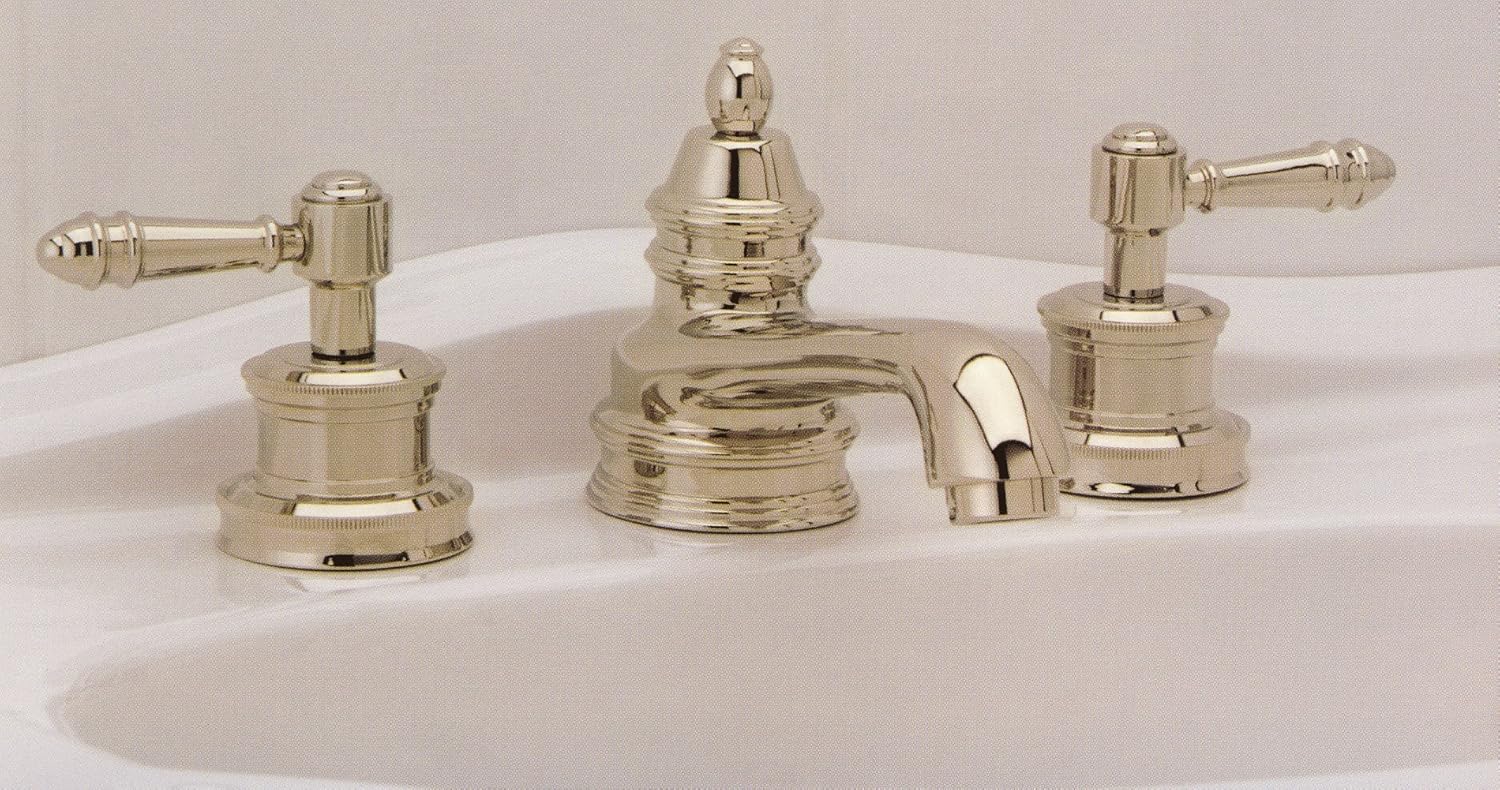 Mico 400M7PN Lincoln Polished Nickel Widespread Lavatory Faucet Lever Touch On Bathroom Sink
