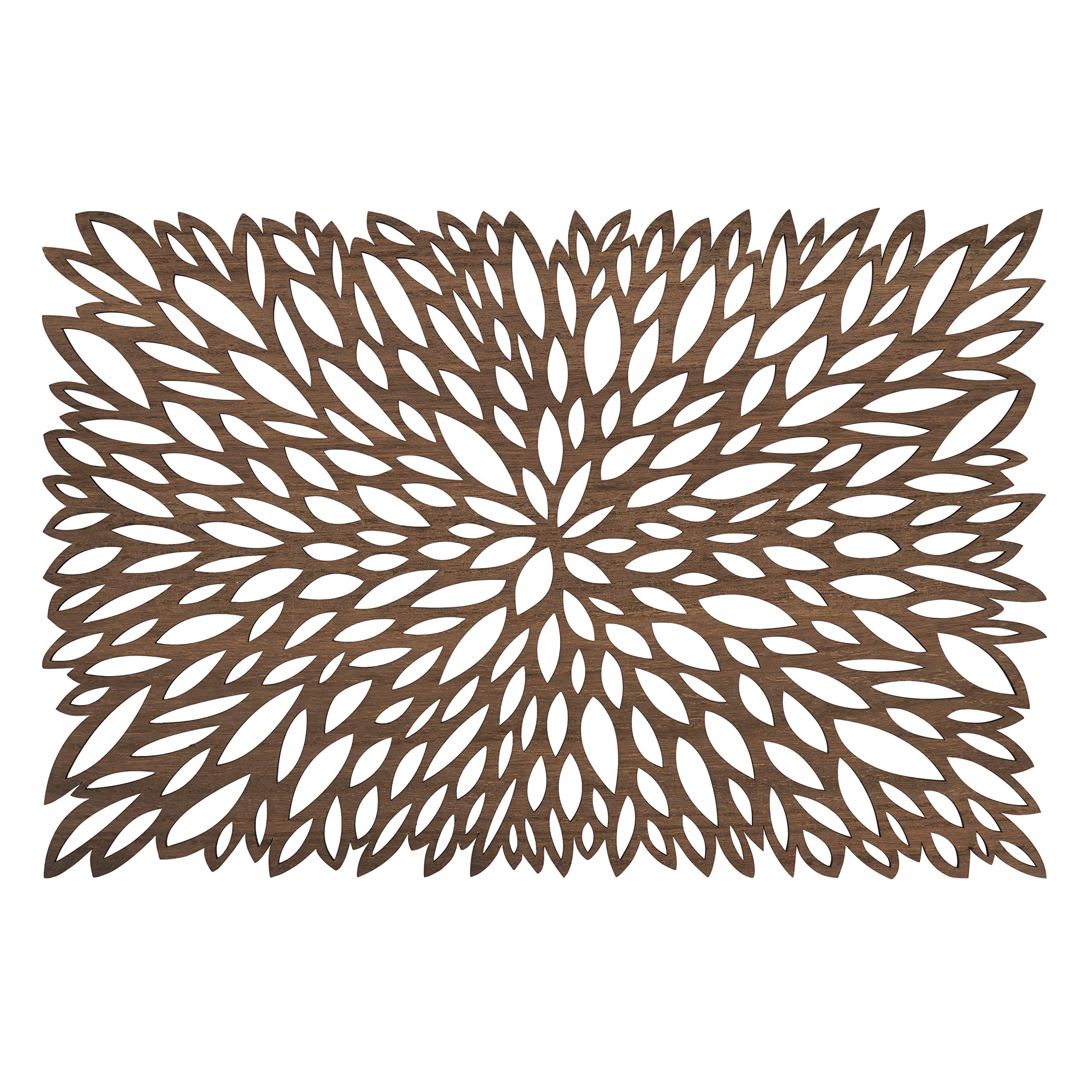 SARO LIFESTYLE 1150.BR1218B Collection Laser Cut Placemats (Set of 4), 100% MDF, Brown