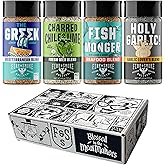 Fire & Smoke Society Seasoning Variety Pack | BBQ Rubs for Smoking and BBQ Seasonings for Grilling | Gifts for Dad, Men Gifts | Large Spices Set (4-Pack)