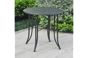 International Caravan Mandalay 30-inch Iron Patio Bistro Table Antique Black