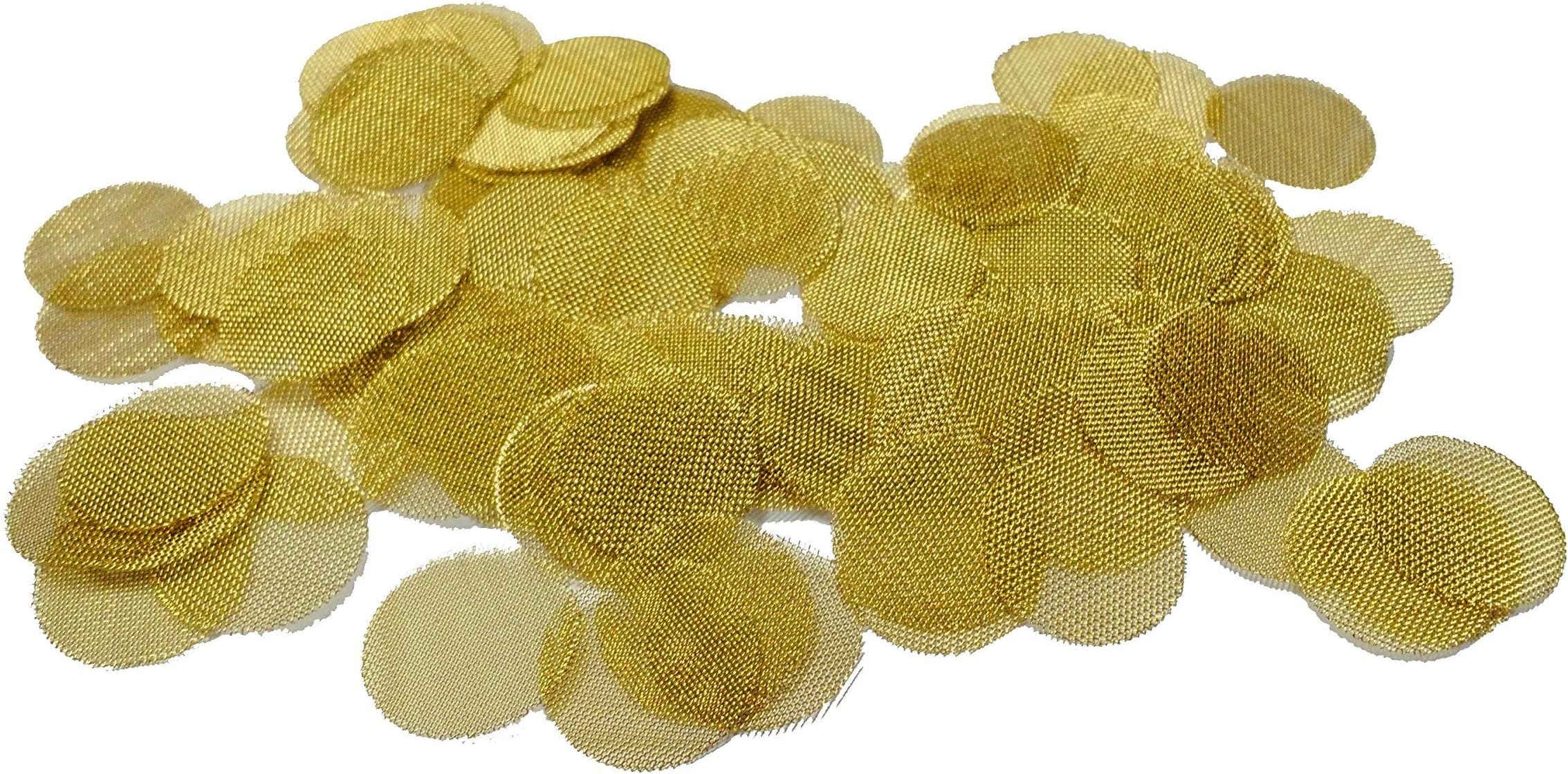 Gold Lion Gear 50 Brass Screens Tobacco Pipe Screen Filters - 3/4" (.75) for Smoking Pipes (50 Brass Screens)