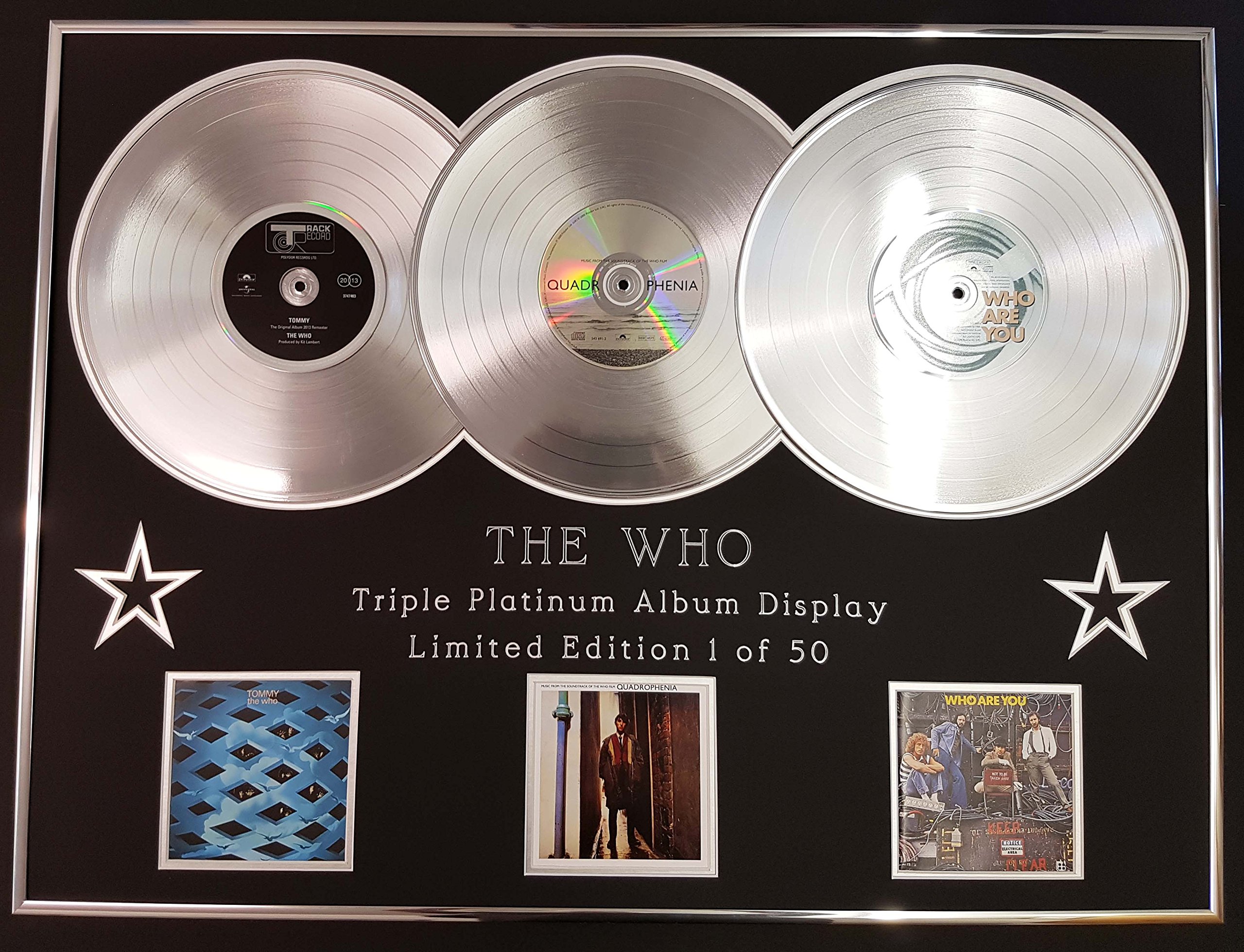 THE WHO/TRIPLE PLATINUM ALBUM DISPLAY/TOMMY + QUADROPHENIA + WHO ARE YOU/COA