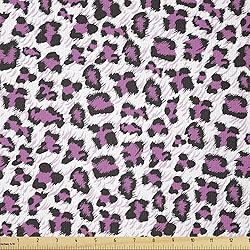 Ambesonne Leopard Print Fabric by The Yard, Pink