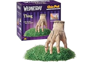 Chia Pet Thing - Wednesday with Seed Pack, Decorative Pottery Planter, Easy to Do and Fun to Grow, Novelty Gift, Perfect for Any Occasion