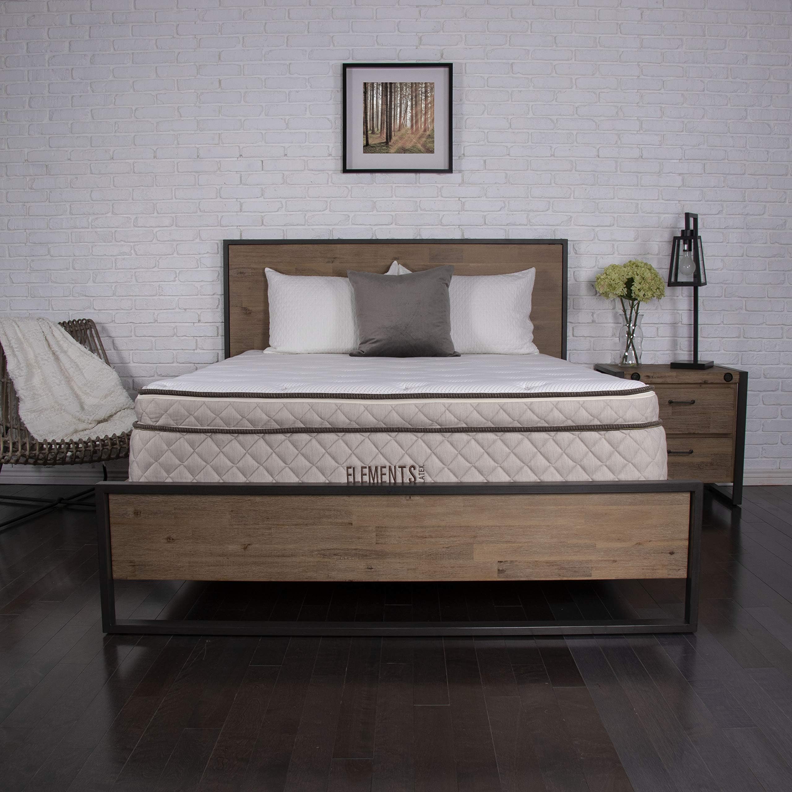 Elements Latex by Dreamfoam Bedding- Willow 12" Eurotop Latex Mattress, Twin-Medium