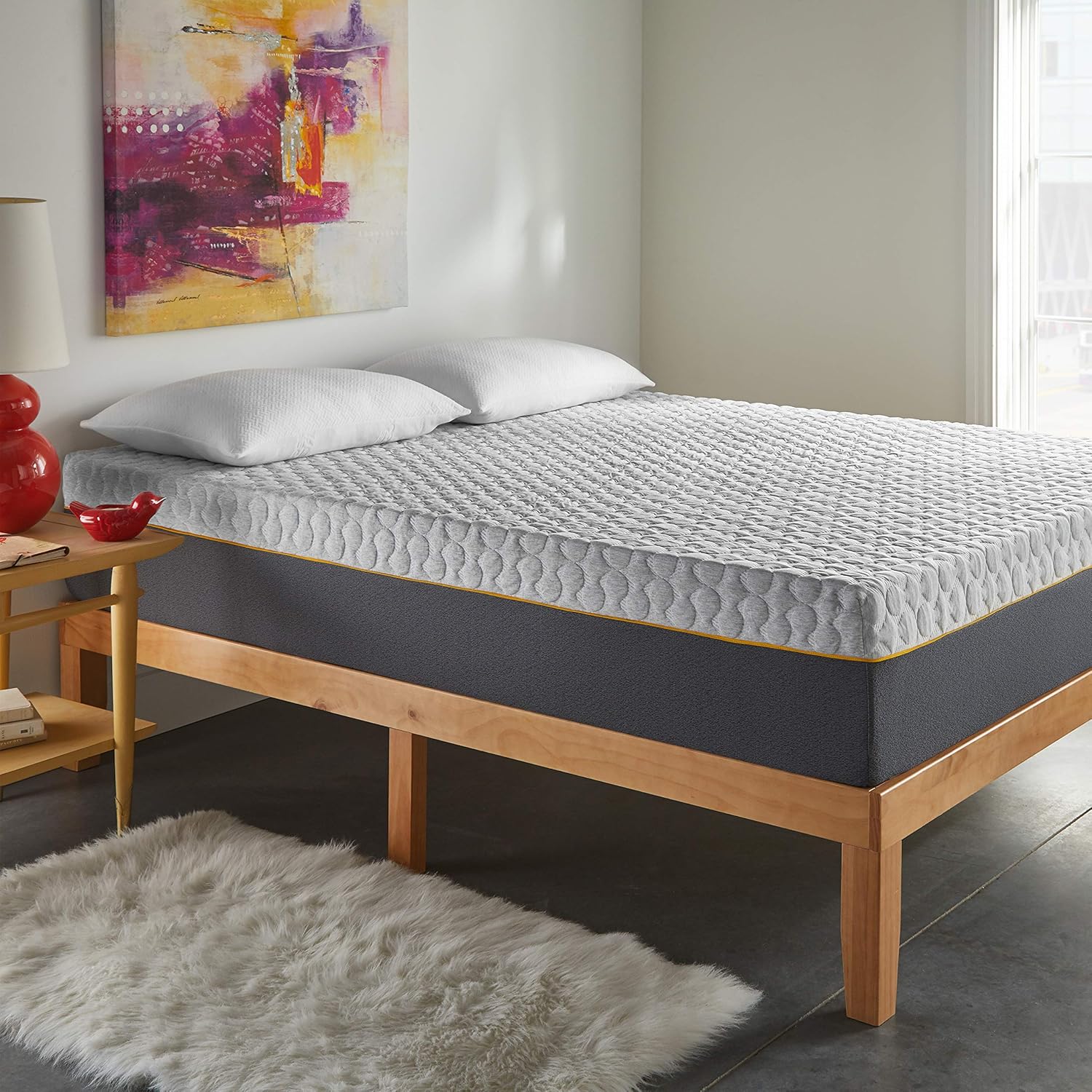 Best full size mattress bed frame grey