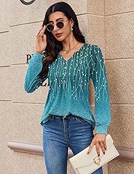 Zeagoo Ladies Long Sleeve Blouses Floral Boho
