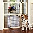 MYPET North States Wire Mesh Dog Gate: 29.5-48" Wide. Pressure Mount. No Tools Needed. Dog Gate 37" Tall, Expandable, Durable Dog Gates for Doorways, Sustainable Hardwood