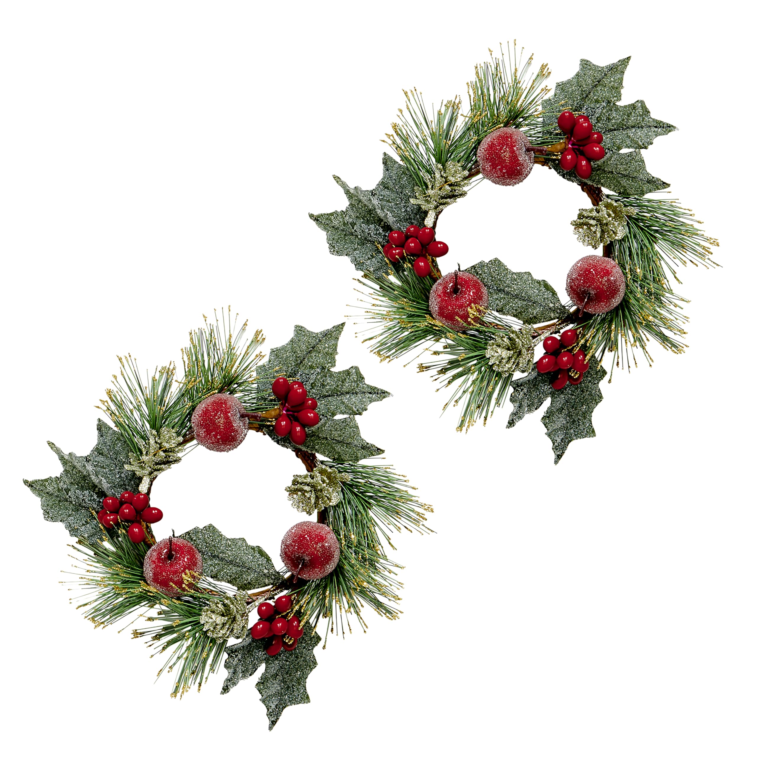 Worth Imports 3.25" Mini Apple, Berry Candle Ring, Set of 2