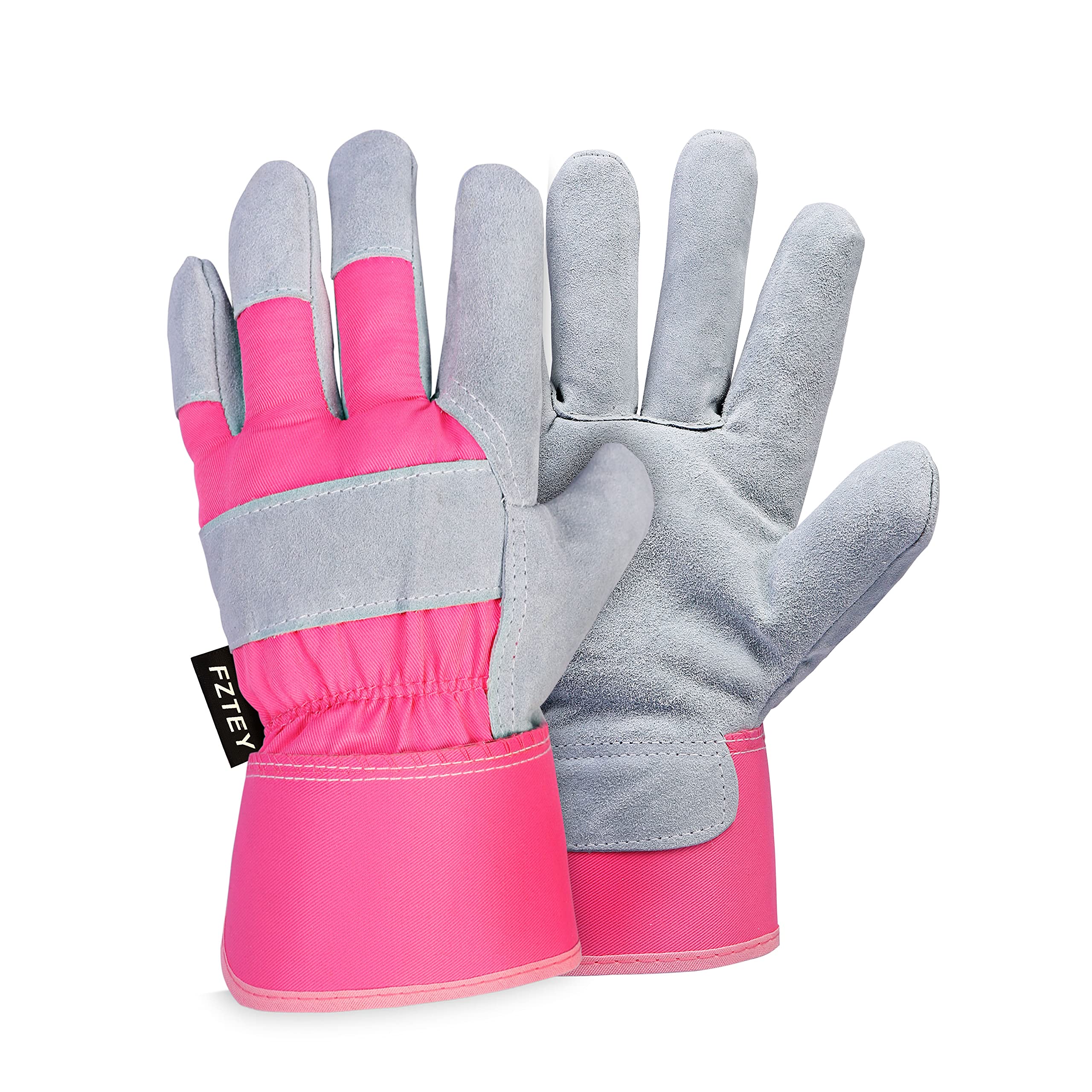 FZTEY Brambles Nettles Rose Gardening Gloves, Safety Work Protective Leather Gauntlets For Ladies&Women&Girls&Her Birthday & Christmas&Festival Gifts 8(Medium, Red, 1 Pairs)