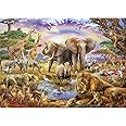 1000 Pieces African Animal Puzzles Jungle Scene African Beasts Elephant Jigsaw Puzzle for Adults Animal World Jigsaw Puzzles Home Decoration School Supplies Jigsaw Puzzles 1000 Pieces for Adults