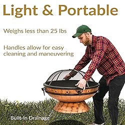 Sunnydaze 30-Inch Large Outdoor Fire Pit - Wood