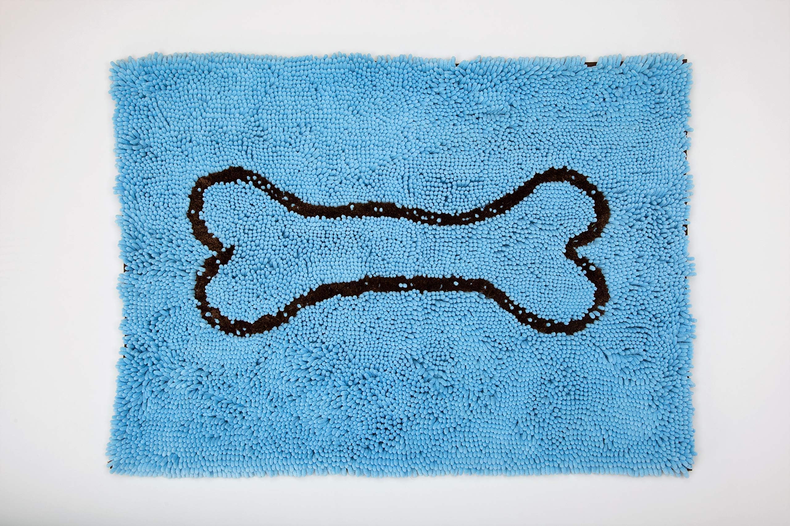 Soggy Doggy 26-Inch by 36-Inch Microfiber Chenille Doormat for Wet Dog Paws, Blue, Large