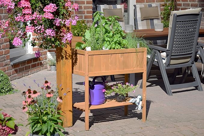 dobar - Huerto Urbano de Madera con repisa, Kit de construcción de ...