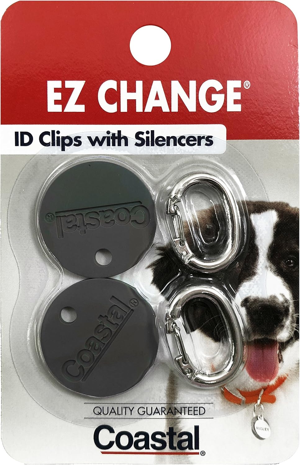 EZ Change Dog I.D. Clip with Silencer : Pet Identification Tags : Pet Supplies