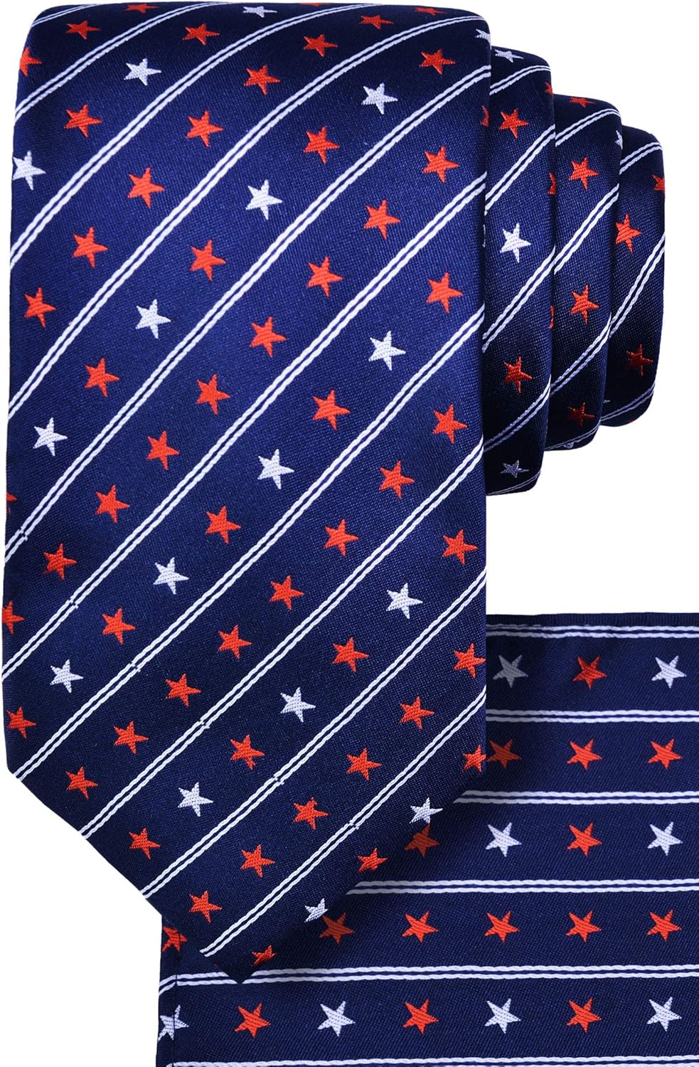 KissTies Krawatte aus 100 % Seide mit US-Flagge, patriotische Krawatte