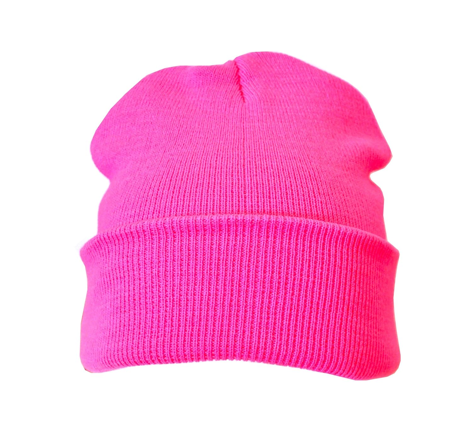 Neon Pink Warm Winter Unisex Beanie Hat Amazon.co.uk Kitchen & Home