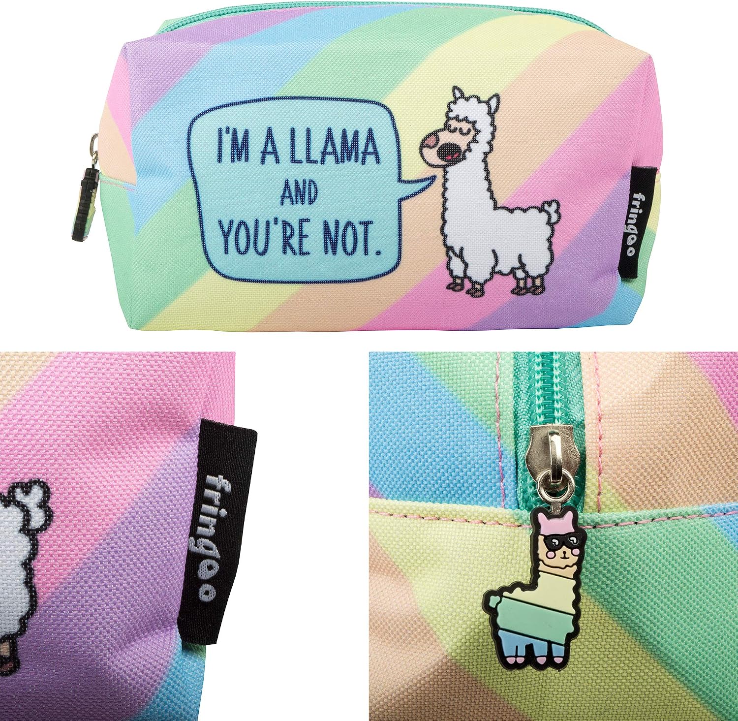 Fringoo® Kids Pencil Case for Girls Boys Large Square School Stationery Pouch Funny (You are not Llama) - Image 5