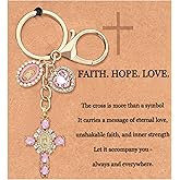Popizard Cross Purse Charms Keychain- Sparkling Rhinestone Cross Key Chain Bag Charms Wallet Accessories