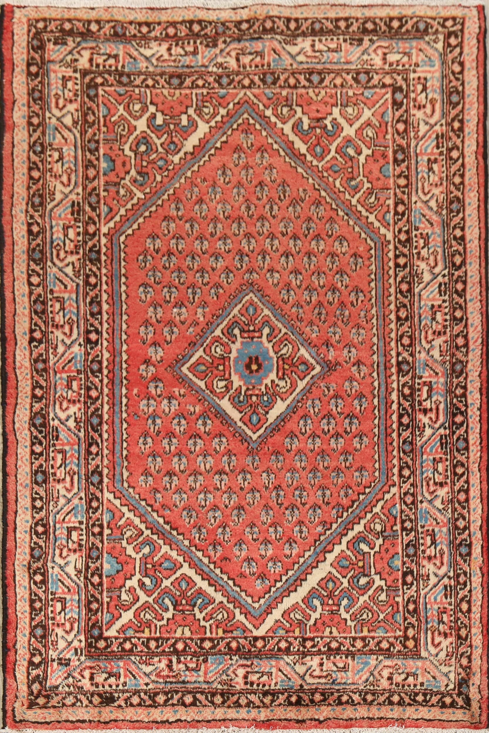 Geometric Vintage Botemir Persian Wool Traditional Area Rug Handmade Oriental Carpet 4x7 (4' 2'' x 6' 7'')