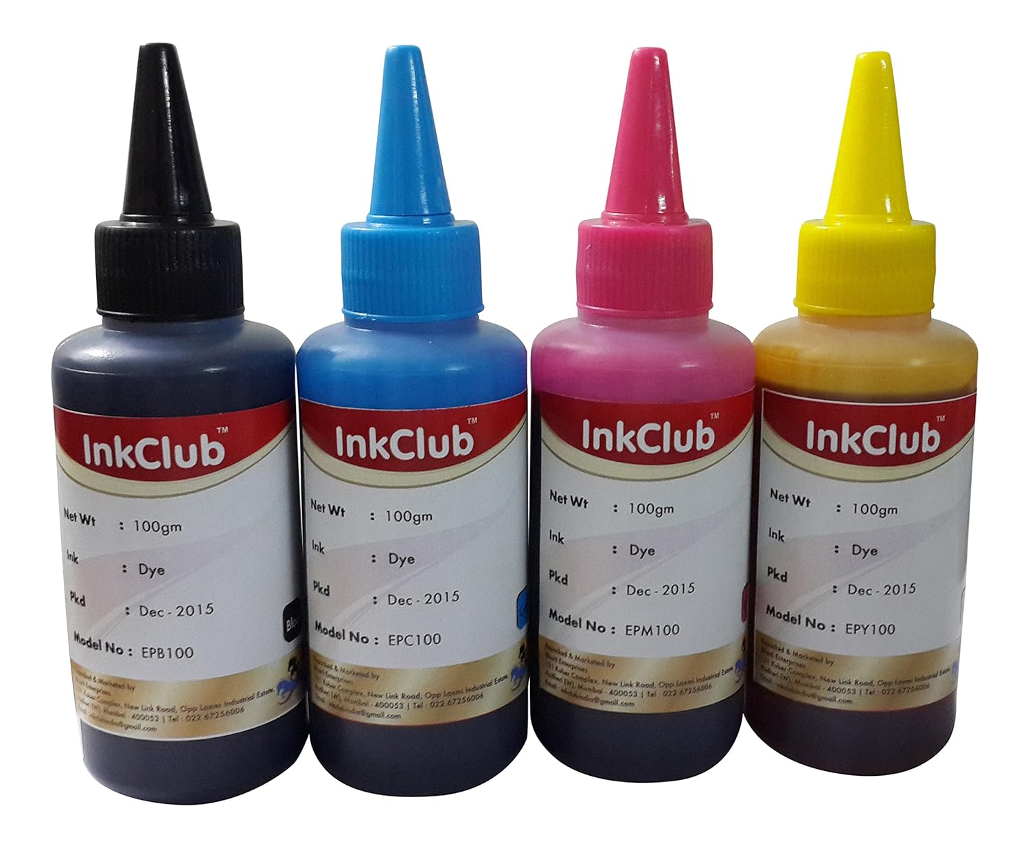 Ink Bottle Set Of 4 100ml For Epson Printer (Black, Cyan