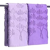 Fanfanwin 2 Pcs Lavender Hand Towels for Bathroom Purple Lavender Bathroom Hand Towel Summer 100% Cotton Jacquard Weave Dish Washcloth for Kitchen Farmhouse Gifts 12. 6 x 28. 35 Inch