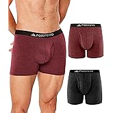 FORVEVO 2 Pack Mens Merino Wool Boxer Briefs, Breathable Wool Underwear for Men, Comfortable Moisture Wicking Boxers Shorts