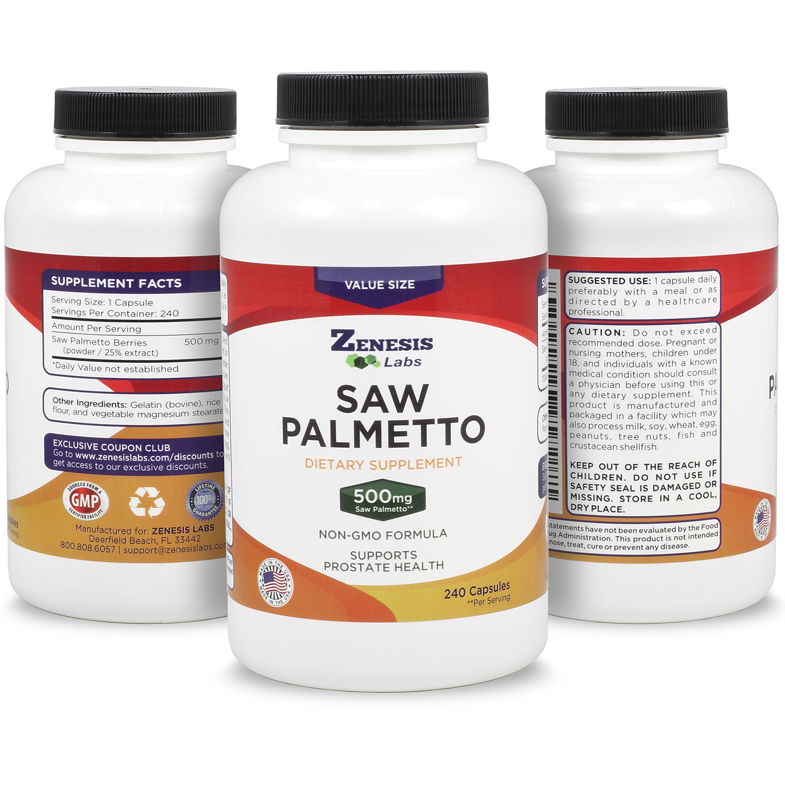 Saw Palmetto Extract 240 Capsules 500mg Per Capsule More Than 200