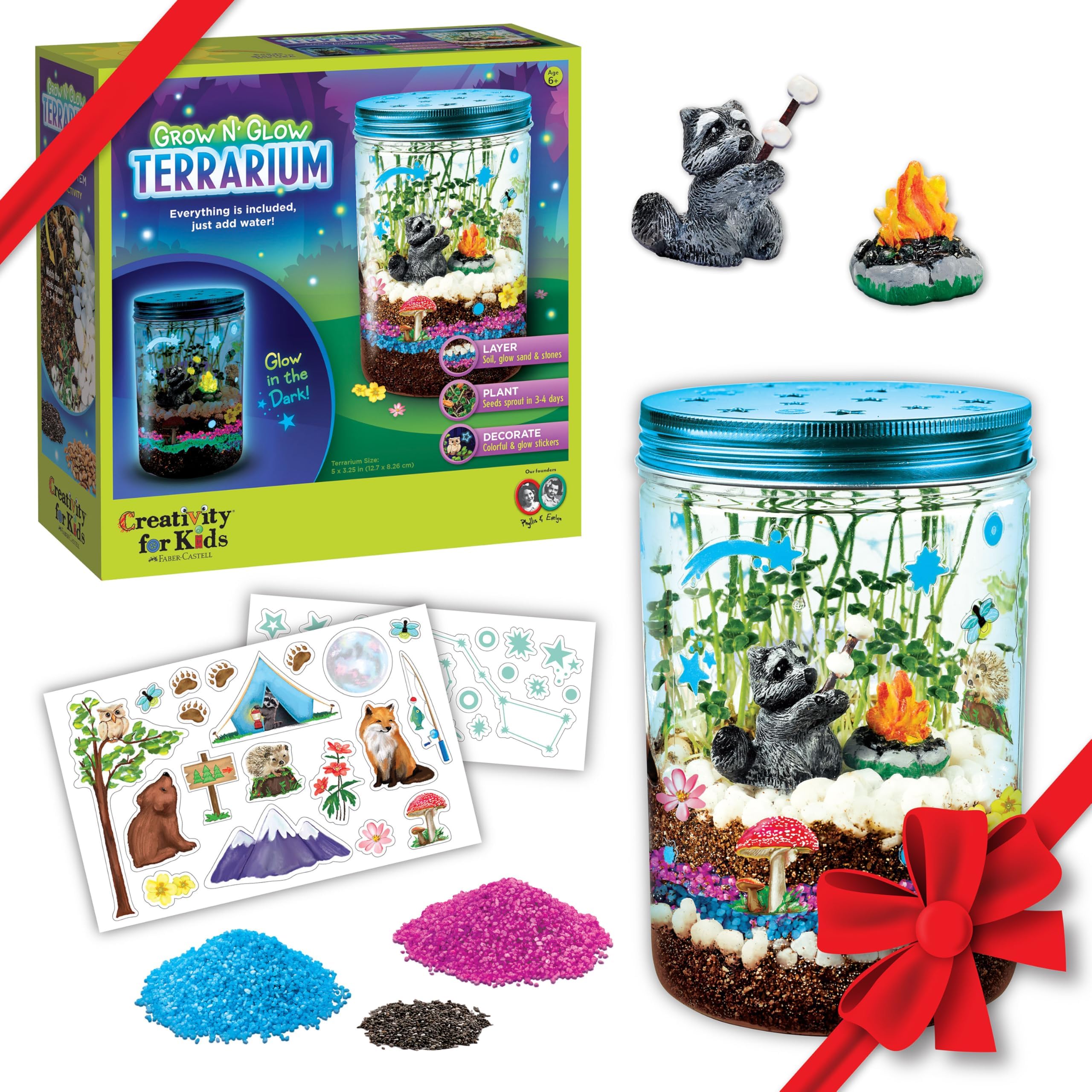 Creativity for Kids Grow 'N Glow Terrarium Kit - Educational Science Kits| Holiday Stocking Stuffers for Kids Gifts for Boys and Girls| Craft and STEM Projects (Ages 6+)