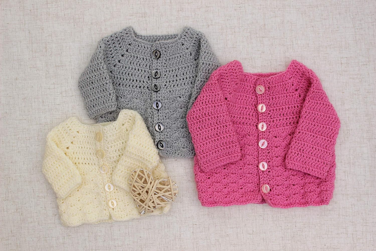 Crochet Pattern for Babies Raglan Cardigan Baby Cardigan Pattern, 3 Sizes Preemie, 0 to 3 Months - Image 5