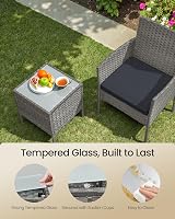 SONGMICS Garden Furniture Set 3-Piece Outdoor PE Rattan Conversation Grey view 5