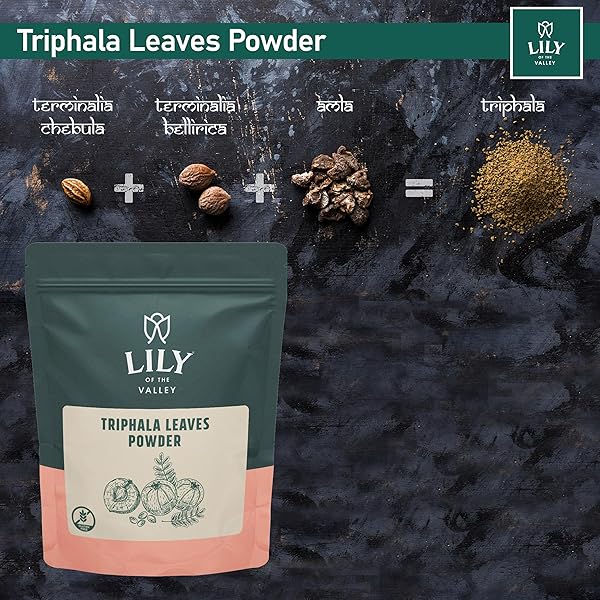 LILY OF THE VALLEY TRIPHALA POWDER – MIX OF AMLA, HARITAKI & BIBHITAKI – SOURCED FROM INDIA – HERBAL ADAPTOGEN SUPERFOOD – VEGAN & GLUTEN-FREE (16OZ, 453G)- PACKAGE MAY VARY