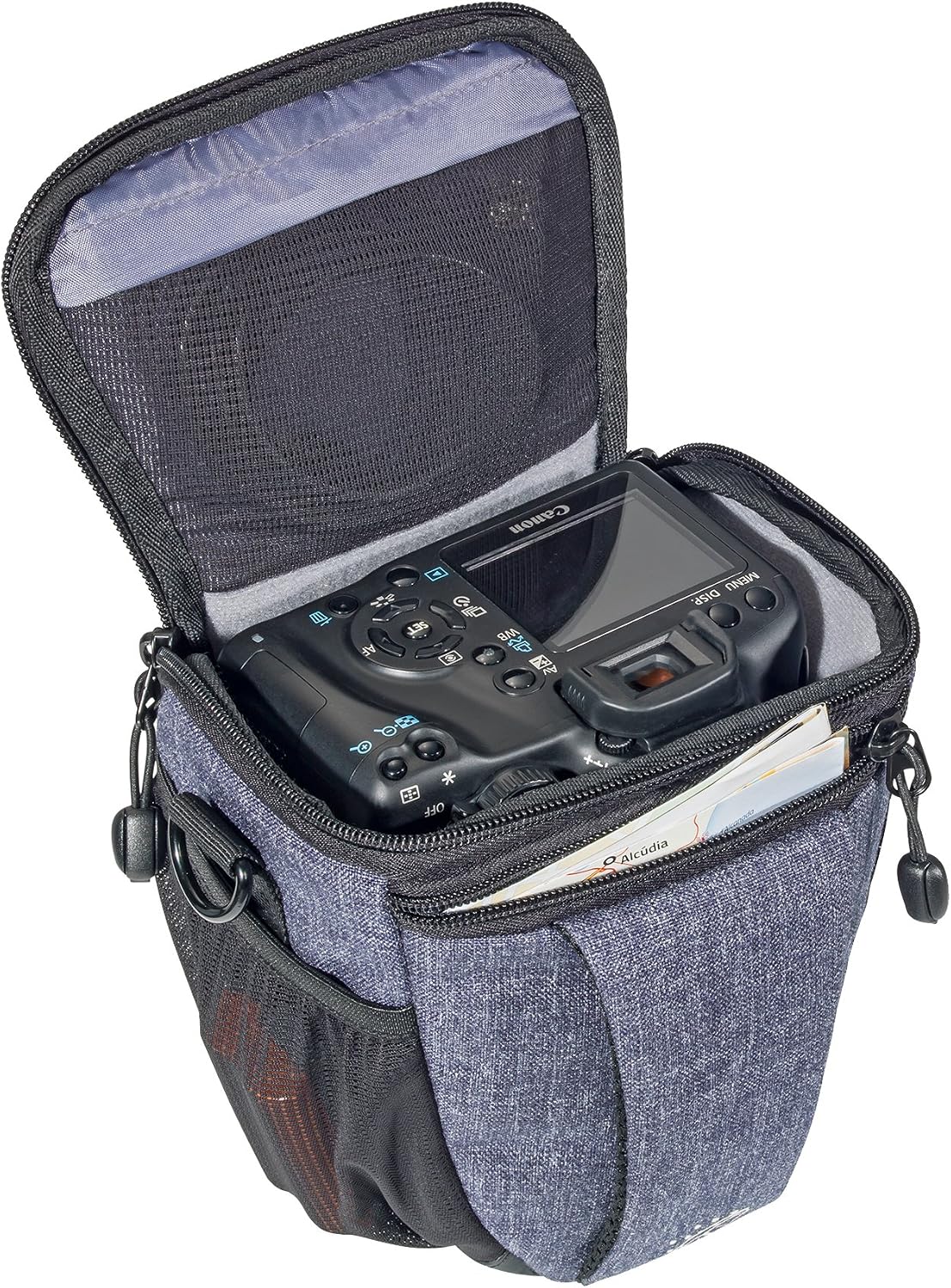 Fashion camera case Canon EOS M3, 30D, 50D, 400D, 450D, 100D, 1000D, Nikon D5500 / Sony Alpha 6000, Grey, Size M - Image 5