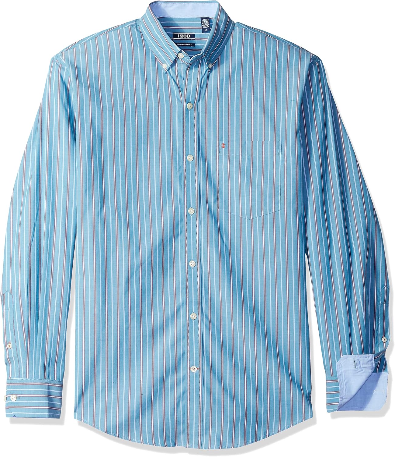 IZOD Men's Button Down Long Sleeve Stretch Performance Stripe Shirt at  Men’s Clothing store