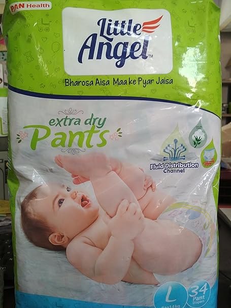 Little Angel Baby Diaper Pants,Large -34 Count