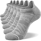 FITRELL Men's 6 Pack Ankle Running Socks Low Cut Cushioned Athletic Sports Socks 7-9/9-12/12-15