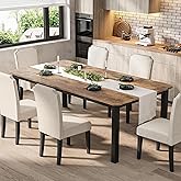 Garvee 78.7&Prime; Dining Table for 8-10 People, Large Kitchen Table (Only Table) | Brown Industrial Dinner Table with Heavy-Duty Steel Frame and High-Density MDF Thick Tabletop for Kitchen, Dining Room