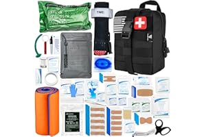 CareTac Advanced First Aid Trauma Kit for Travel & Camping – Emergency IFAK for Bleed Control, Gunshot Wounds, Burns & Cuts – Includes Tourniquet, Chest Seal, Israeli Bandage, Splint, CPR Mask & More