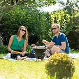 Relaxdays Cast Iron BBQ, Adjustable Grate, Air Vent, 40x45x36 cm view 5