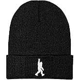 LLZTWOWD Bigfoot Beanie with Embroidery Sasquatch Beanie Hat for Men Women Big Foot Hats Gifts for Dad Knit Hat Warm Winter