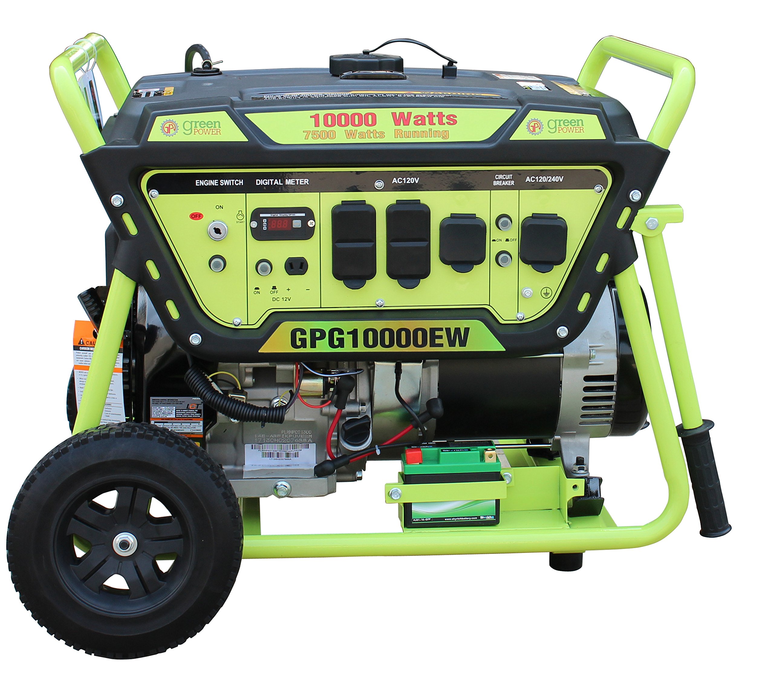 Green-Power America GPG10000EW 10000W Pro Series Recoil Electric Start Generator