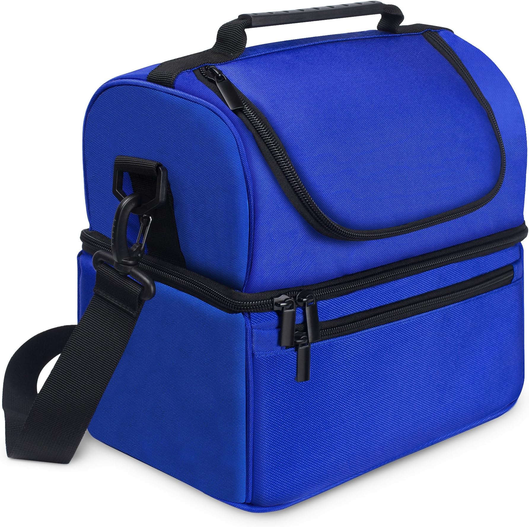 VIGBAGNIA Lunch Bag Insulated Double Layer Food Grade Compartments Cooler Tote for Men and Women(Blue)