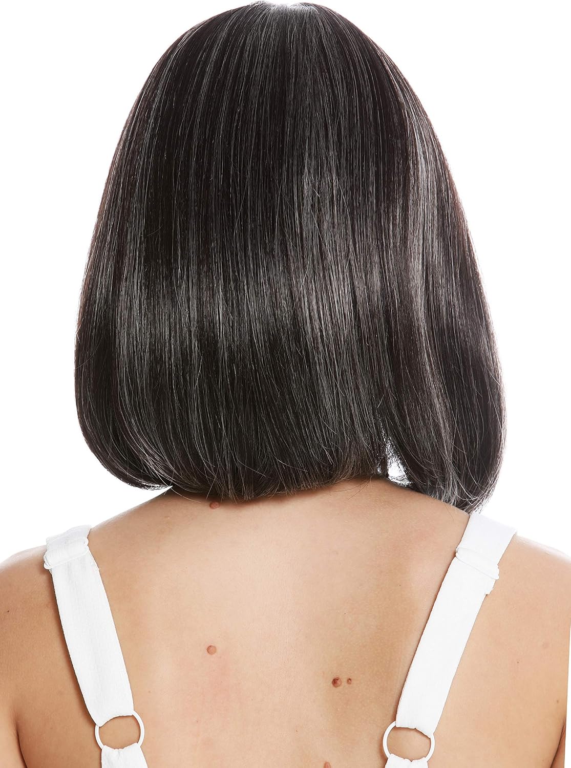 WIG ME UP - VK-3-4H101 quality women's wig short shoulder length long bob sleek Balayage dark brown grey highlights highlighted - Image 5